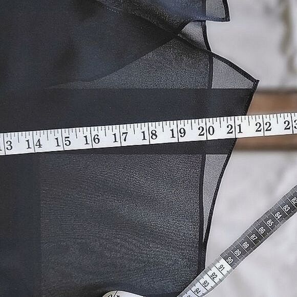 Jacques Vert black sheer chiffon shawl wrap jacket - Picture 10 of 11